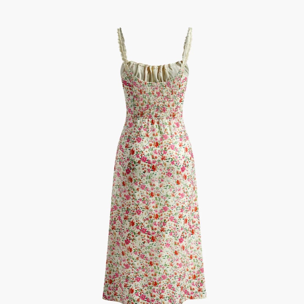 Floral Print Trim Cami Midi Dress Commense Size XS NWT CC14 - Picture 7 of 10
